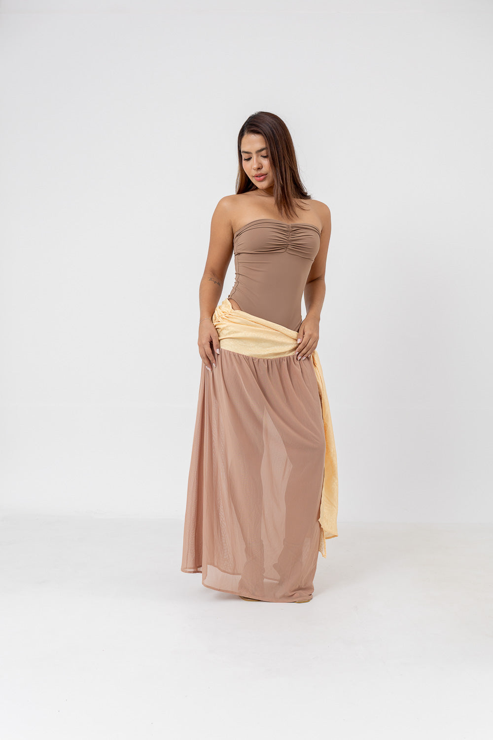 FALDA AMORE AMARILLO MOCCA
