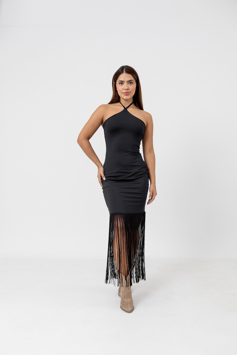 VESTIDO BRISA FLECOS NEGRO Imagen principal del producto