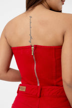 TOP MOCCA DENIM ROJO